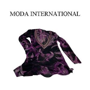 Moda International Purple Top. Sz XS